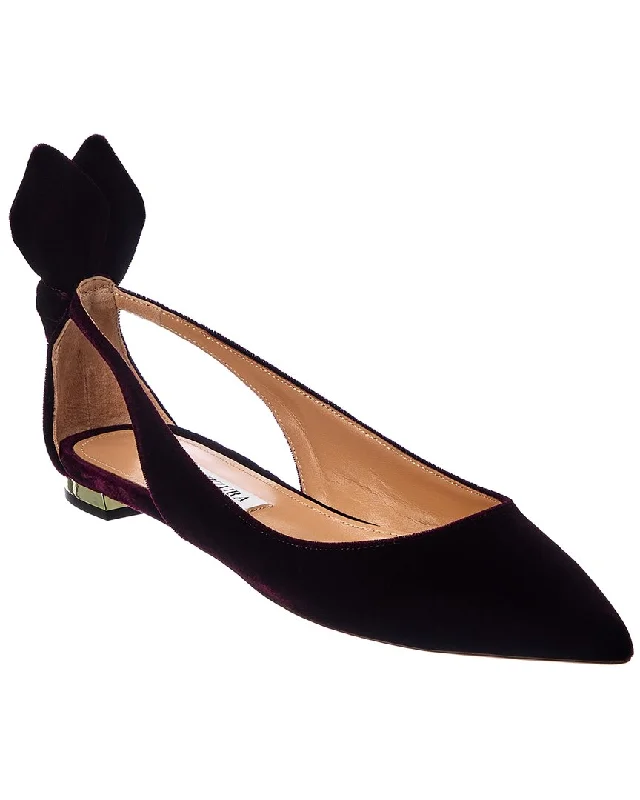 Today’s Deal Aquazzura Bow Tie Velvet Slingback Flat
