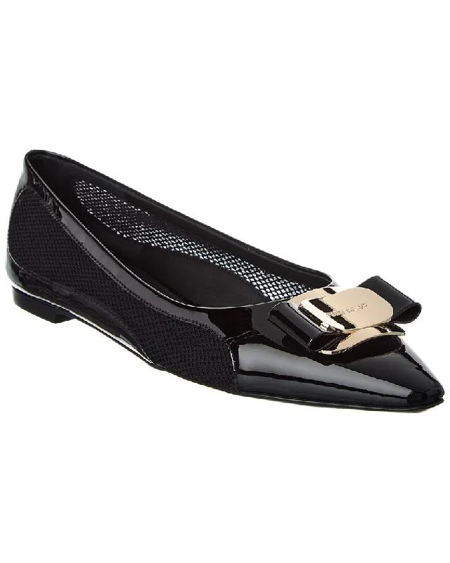Weekend Special Ferragamo Zea Mesh & Patent Ballet Flat