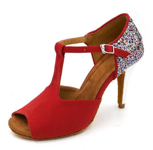 Price Rollback Red Suede Ballroom Shoes Latin Salsa Dancing Shoes