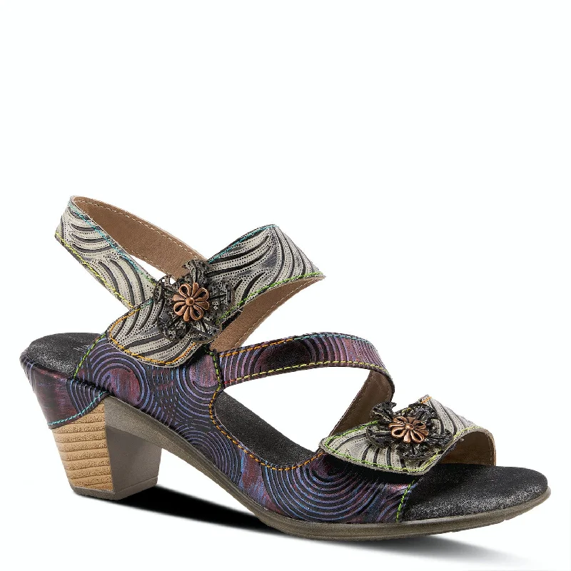 Deep Discounts Acarine Adjustable Heeled Sandal in Purple COSEOUTS
