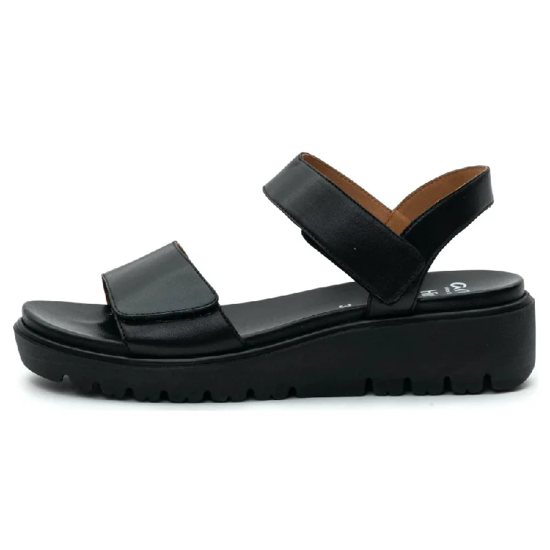 Mega Sale Ara Bellvue Black Nappa Soft Platform Sandal (Women's)