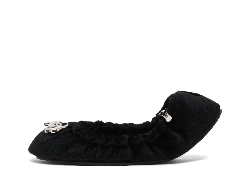 Bargain Prices AURA FLATS Black Faux Pony