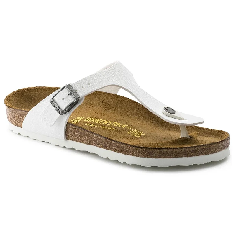 Weekend Steals Await Gizeh Birko-Flor Toe Post Sandal in White