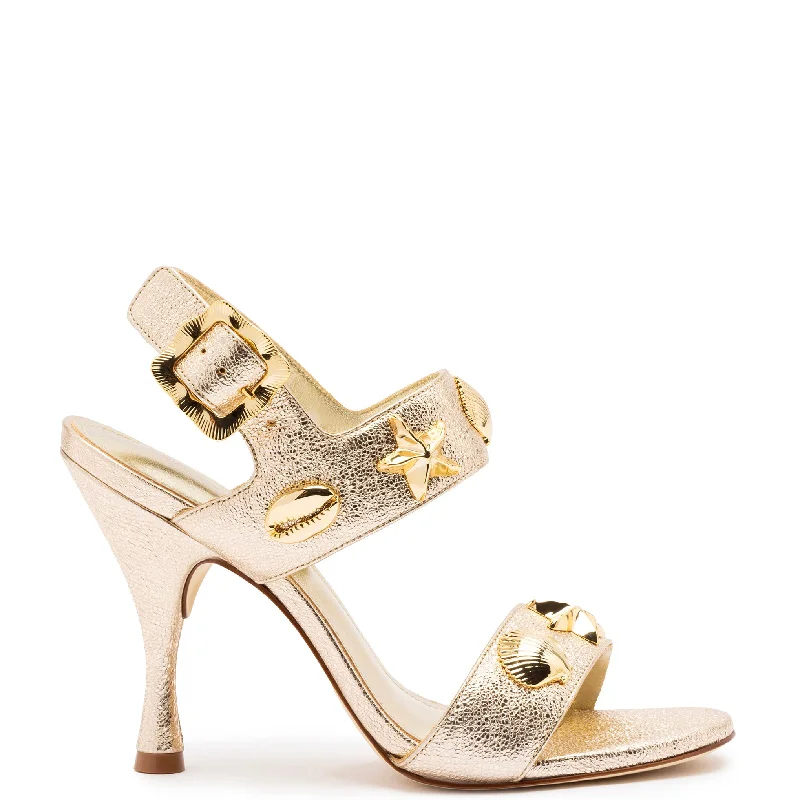Pay Less Madison Sandal In Gold Metallic Leather