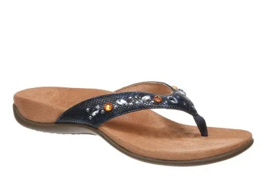 Limited-Time Offers You Can't Ignore Lucia Bedazzled Toe Post Sandal in Navy