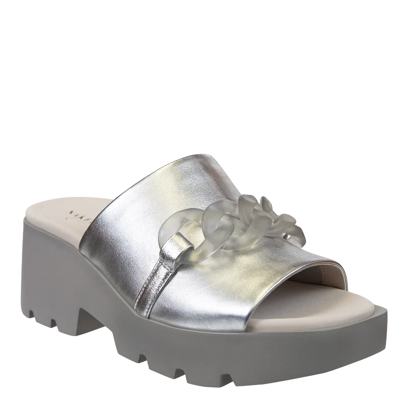 Instant Savings NAKED FEET - ISO in SILVER Platform Sandals
