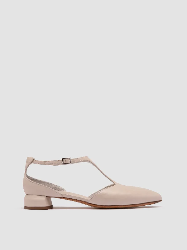 Deep Savings SAGE 103 - Ivory Leather T-Bar Shoes