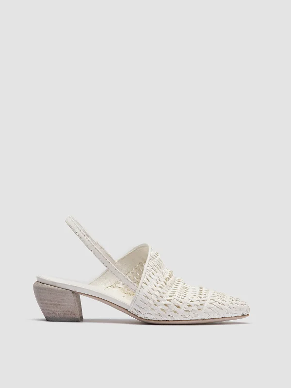 Midnight Sale SALLY 032 - White Slingback Sandals