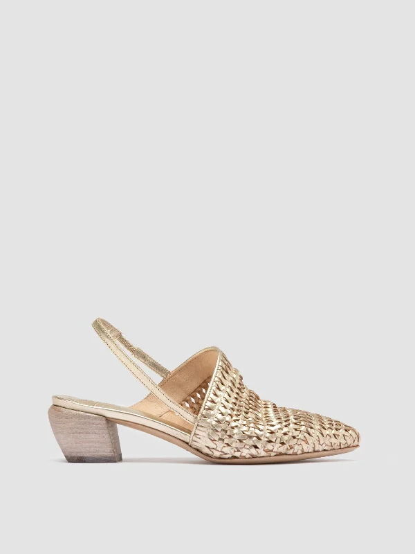 Steal Deal SALLY 032 Platino Opaco - Platinum Slingback Sandals