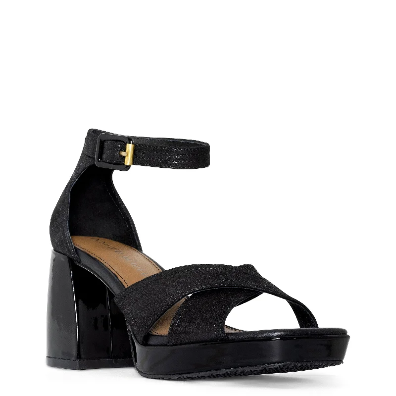 One-Day Only TRISTA BLACK DISTRESSED METALLIC